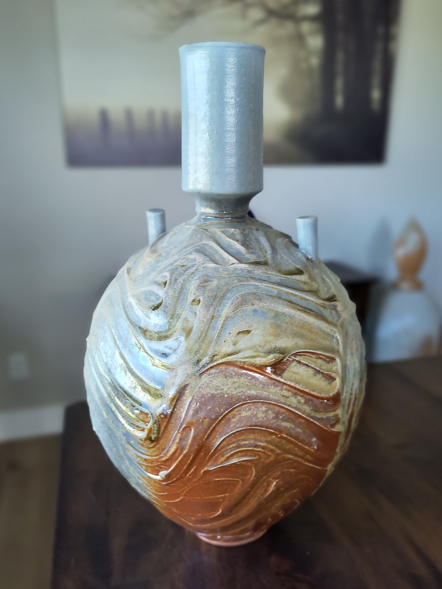 Wood Fired Vase 2 piece by Ezra Lavinsky Pottery