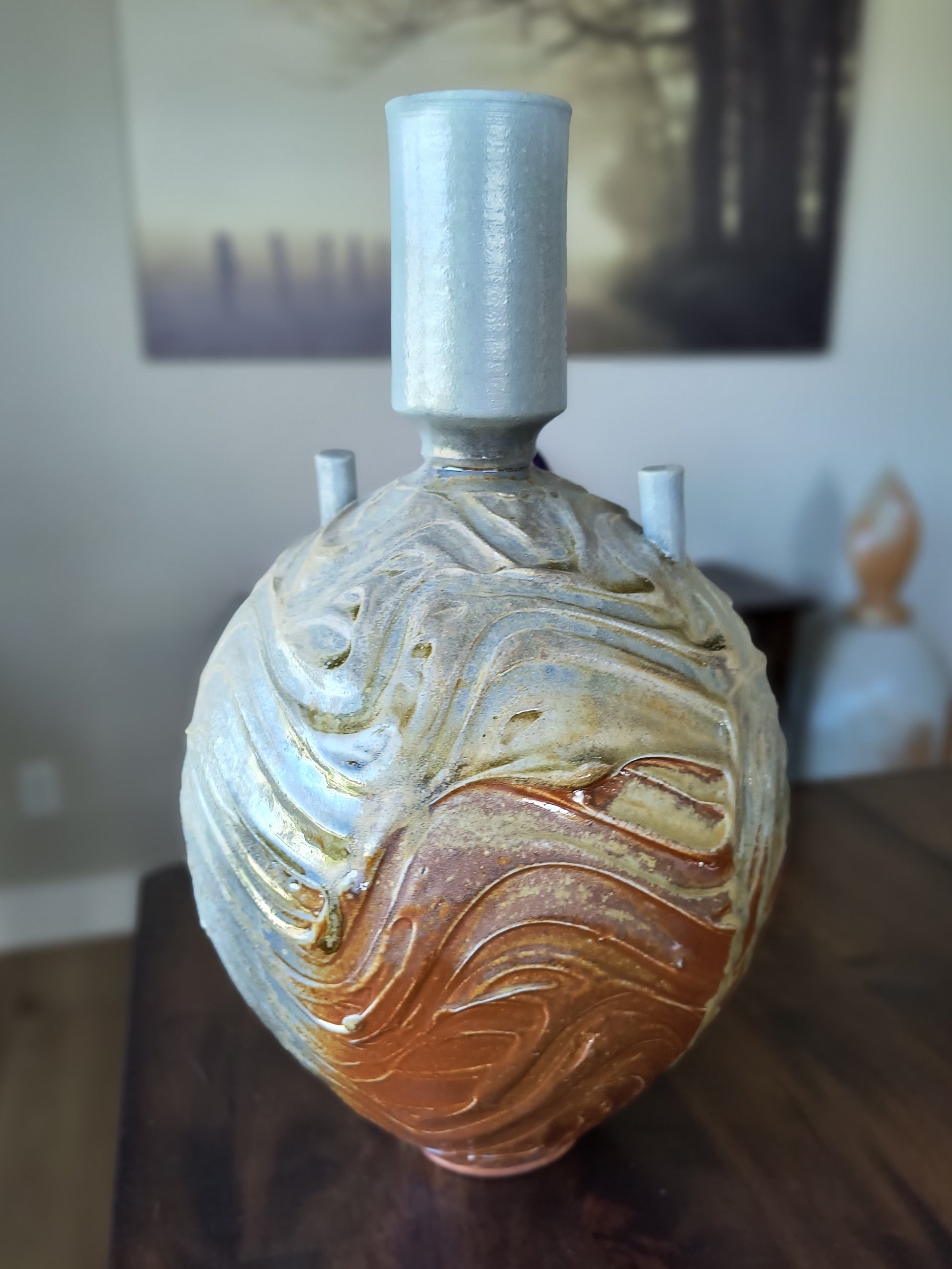 Wood Fired Vase 2 piece by Ezra Lavinsky Pottery