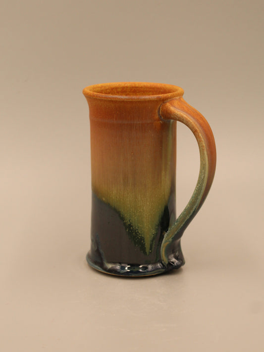 Teal Beige Tall Mug by Ezra Lavinsky Pottery